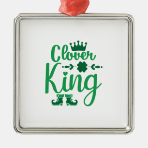 Irish Clover King Metal Ornament