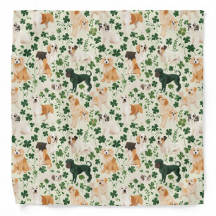 Irish Clover Lucky Dog Green Pattern Bandana