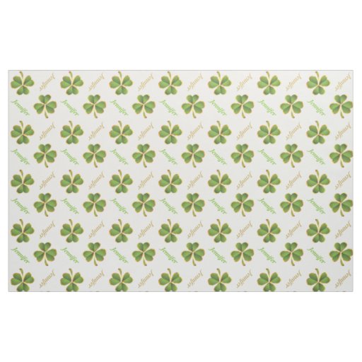 Irish clover & name St. Patrick's Day personalized Fabric