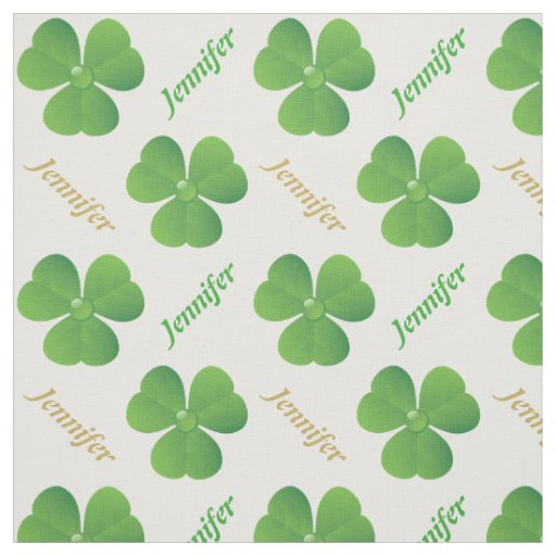 Irish clover & name St. Patrick's Day personalized Fabric