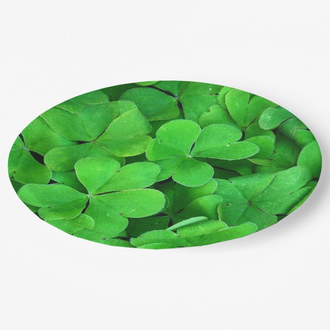 Irish Clover Paper Plates (Angled)