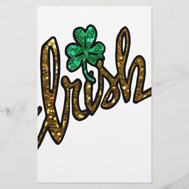 irish clover shamrock stationery (Front)