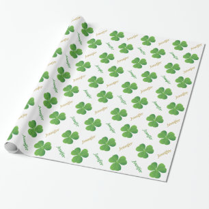 Irish clover St. Patrick's Day Wrapping Paper