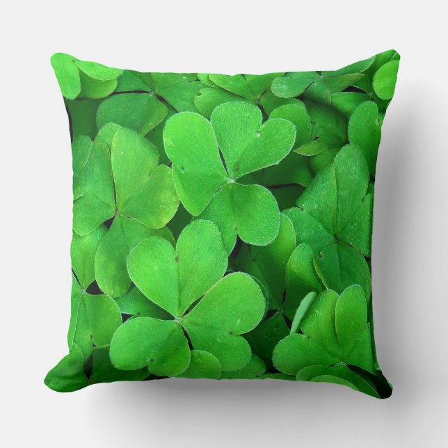 Irish Clover Throw Pillow (Front)