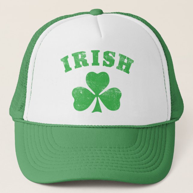 Irish Clover Trucker Trucker Hat (Front)