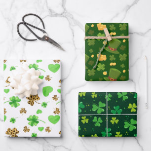 Irish Clover Wrapping Paper Sheets