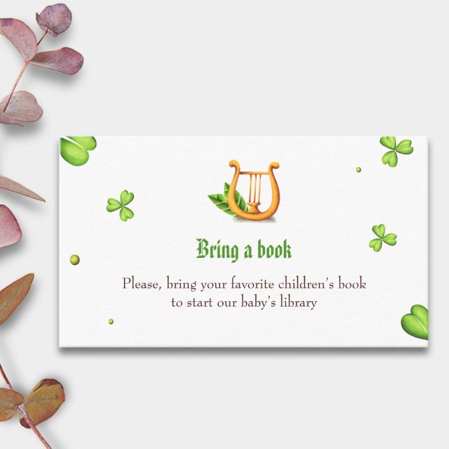 Irish Clovers and Golden Harp Bring a book Enclosure Card (Creator Uploaded)
