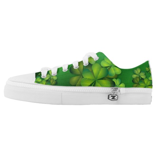 Irish Clovers Clusters Low-Top Sneakers (Left Shoe Outside)