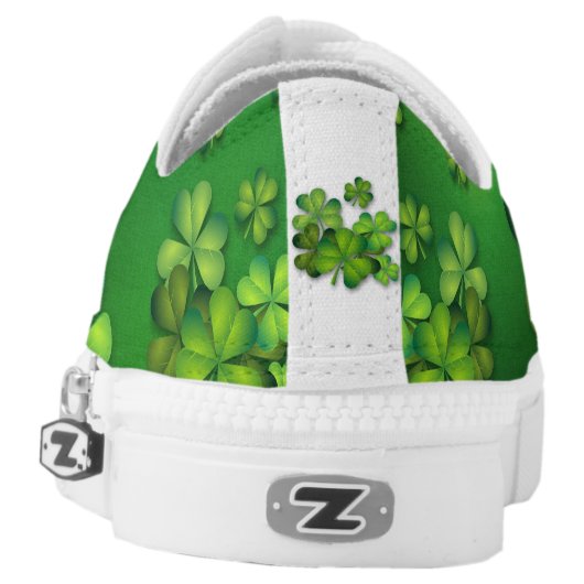 Irish Clovers Clusters Low-Top Sneakers (Left Shoe Back)