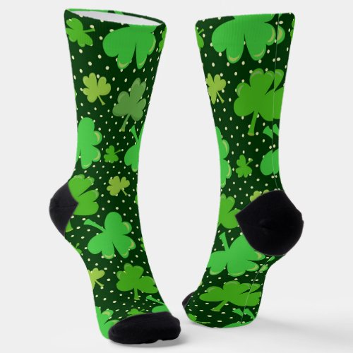 Irish Clovers Lucky St Patricks Day Cute Green Socks