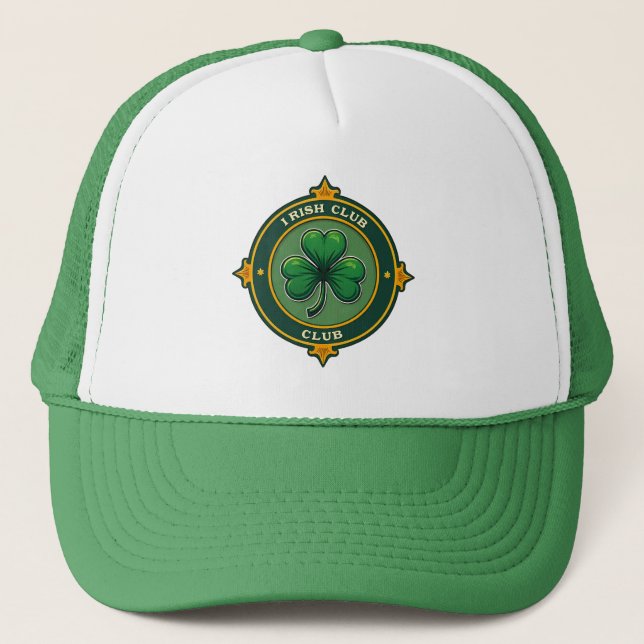 Irish Club St Patrick’s Day Shirt – boné Trucker Hat (Front)