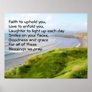Irish Coastline Blessing Prayer Poster