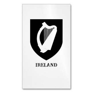 Irish Coat of Arms Black & White Minimalist Art Business Card Magnet