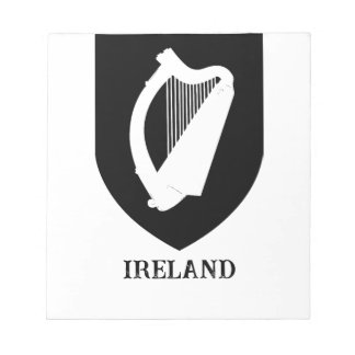 Irish Coat of Arms Black & White Minimalist Art Notepad