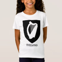 Irish Coat of Arms Black & White Minimalist Art