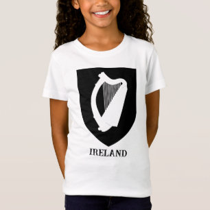 Irish Coat of Arms Black & White Minimalist Art T-Shirt