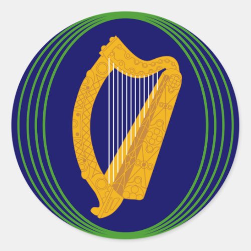 Irish Coat of Arms Logo Classic Round Sticker