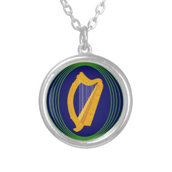 Irish Coat Of Arms Logo Silver Plated Necklace by DP_Holidays at Zazzle