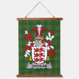 Irish Cochlan or McCoughlan Coat of Arms Family Cr Hanging Tapestry