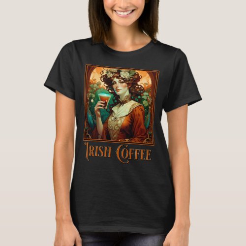 Irish Coffee Art Nouveau T_Shirt