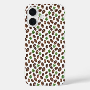 Irish Coffee Beans and Shamrocks Funny Design iPhone 16 Case