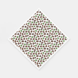 Irish Coffee Beans and Shamrocks Funny Design Napkins
