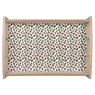 Irish Coffee Beans and Shamrocks Funny Design Serving Tray