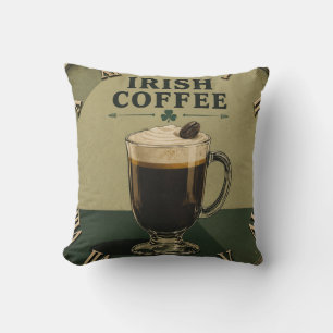 Irish Coffee Celtic Pub Decor Throw Pillow