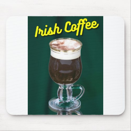 Irish Coffee Cream Green Background Mouse Pad
