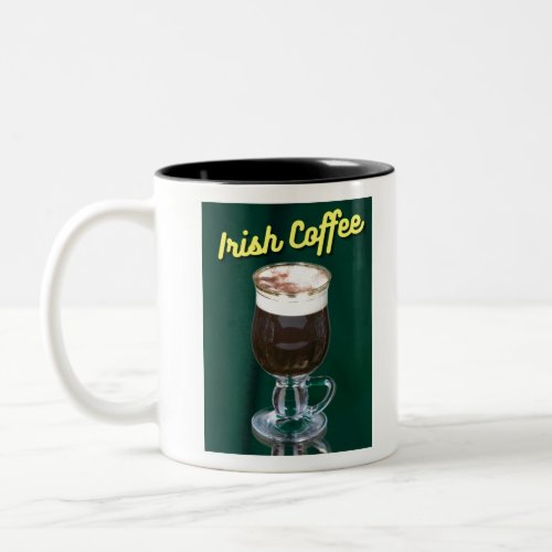 Irish Coffee Cream Green Background Two_Tone Coffee Mug