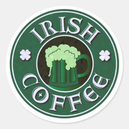 Irish Coffee Parody Classic Round Sticker