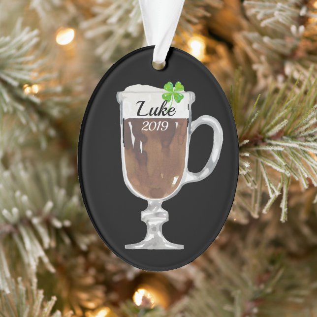 Irish Coffee Personalized Ornament (Tree)