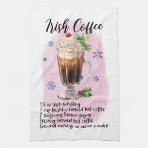 Irish Coffee Recipe Holiday Kitchen Towel