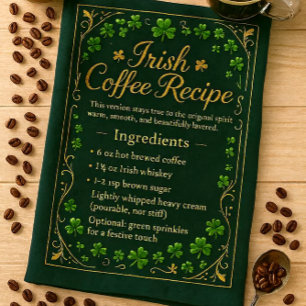 Irish Coffee St Patrick's Day  Kitchen Towel