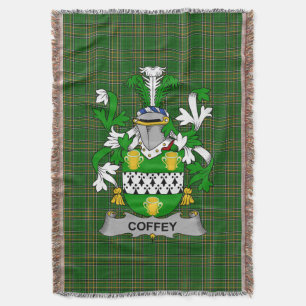 Irish Coffey or O_Coffey Coat of Arms Family Cres Throw Blanket