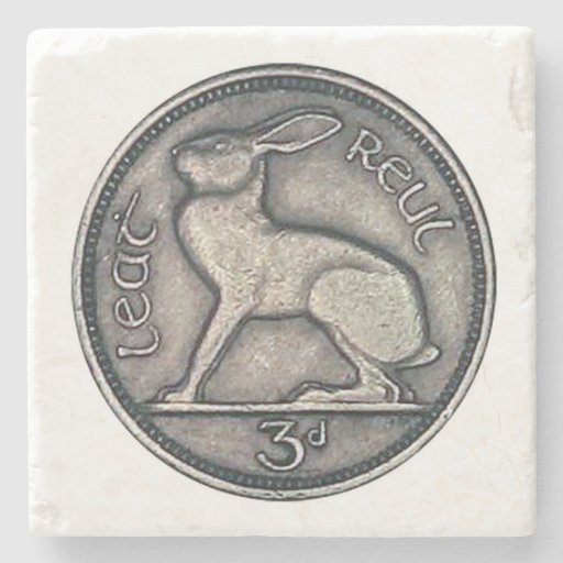 Irish Coin, Hare, 3 Pence Ireland Coaster | Zazzle