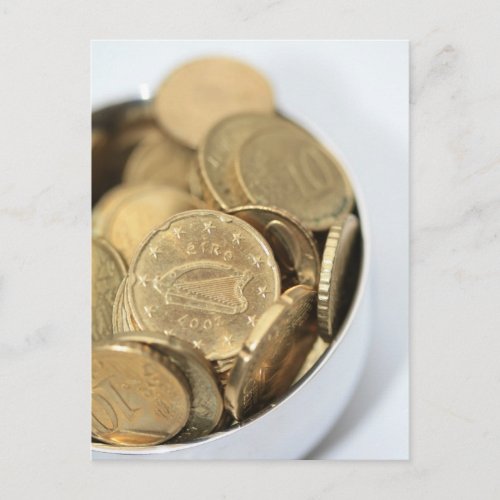 irish coins pot of gold for st patricks day postcard