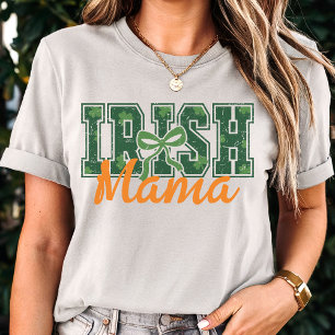 Irish College Type Green 4-Leaf Clovers Dad  Tri-Blend Shirt