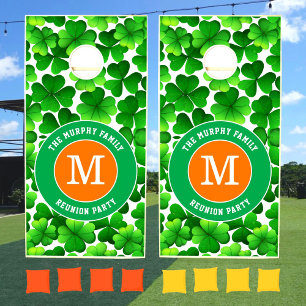 Irish Colors Monogram Family Name Personalized Cornhole Set