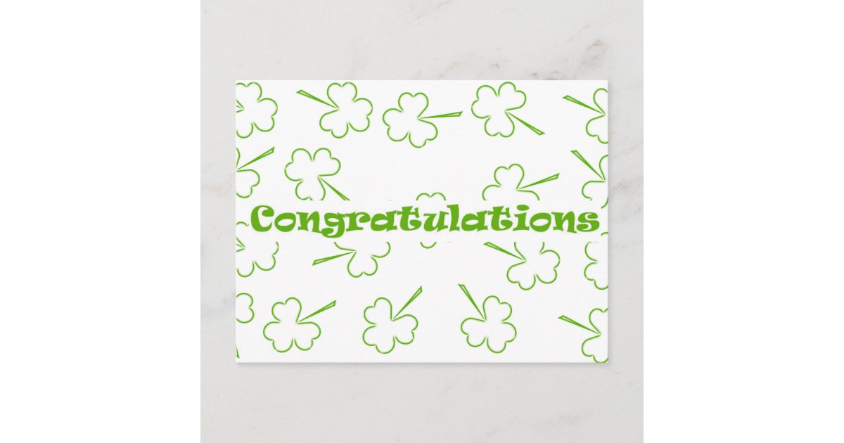 Irish Congratulations Postcard | Zazzle