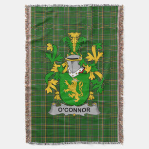 Irish Connor or O_Connor (Kerry) Coat of Arms Fam Throw Blanket