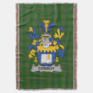 Irish Conroy or O_Mulconroy Coat of Arms Family C Throw Blanket