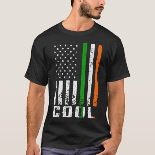 Irish COOL Family American Flag Ireland Flag T_Shirt