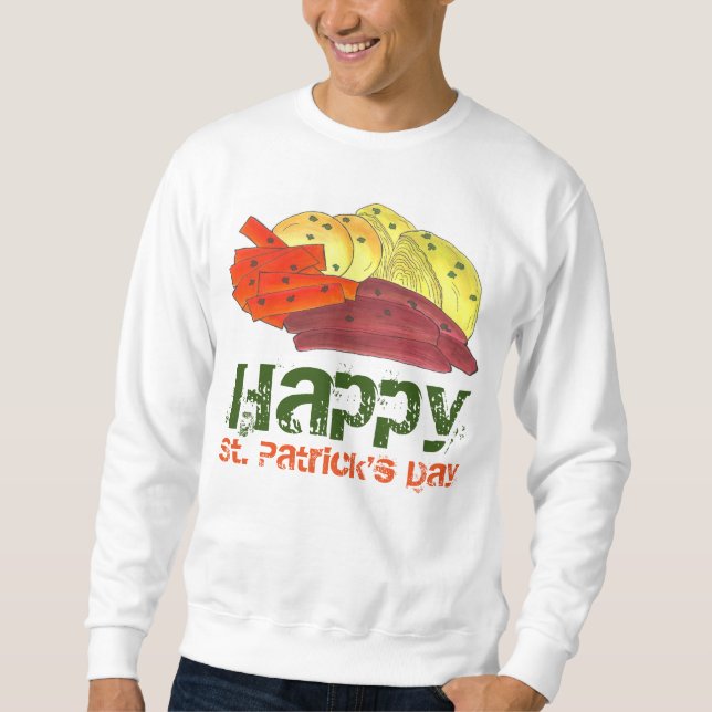 Irish Corned Beef and Cabbage St. Patrick's Day Sweatshirt (Front)