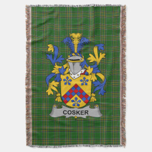 Irish Cosker or McCosker Coat of Arms Family Cres Throw Blanket