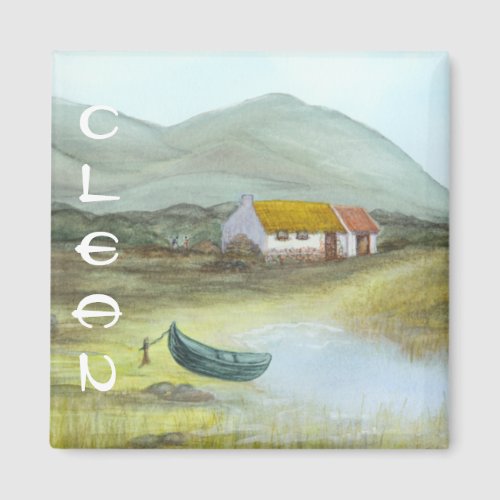 Irish Cottage Dishwasher Magnet CLEAN by Bonhovey