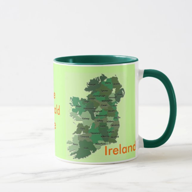 Irish Counties Map Ireland Mug (Right)