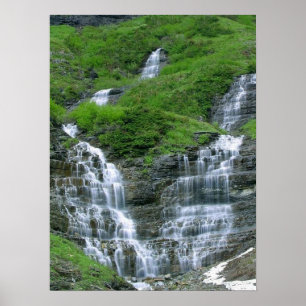 Irish Countryside Waterfall Poster