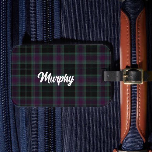 Irish County Carlow Tartan Personalized Luggage Tag