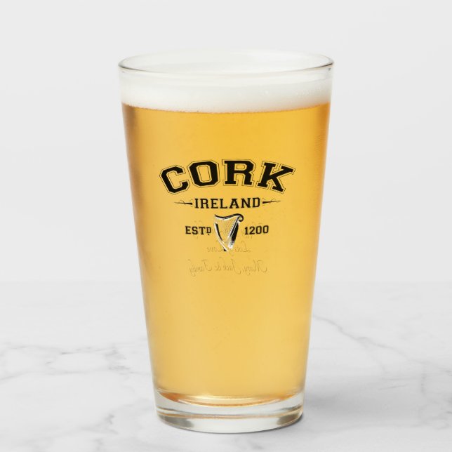 Irish County Cork Ireland Personalized Text Glass (Front Filled)